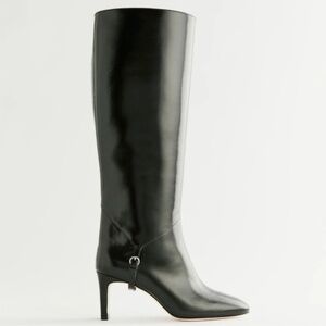 Reformation Gaelle Knee High Leather Boots Black